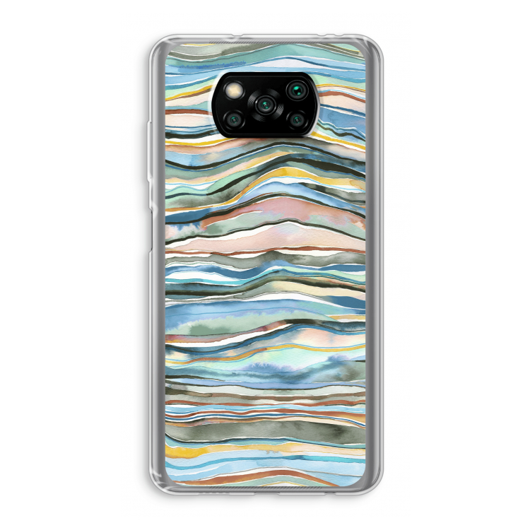 Watercolor Agate: Xiaomi Poco X3 Pro Transparant Hoesje