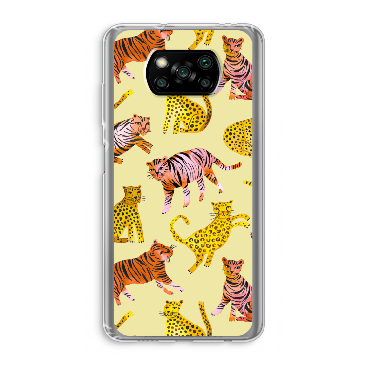 Cute Tigers and Leopards: Xiaomi Poco X3 Pro Transparant Hoesje