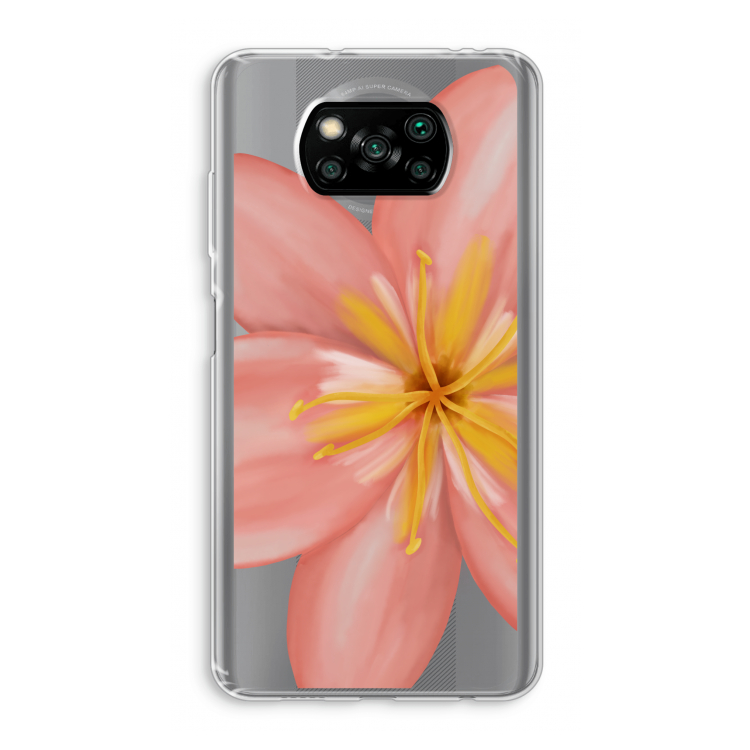 Pink Ellila Flower: Xiaomi Poco X3 Pro Transparant Hoesje