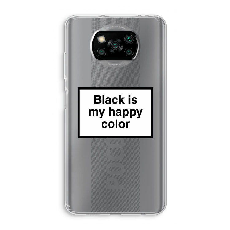 Black is my happy color: Xiaomi Poco X3 Pro Transparant Hoesje
