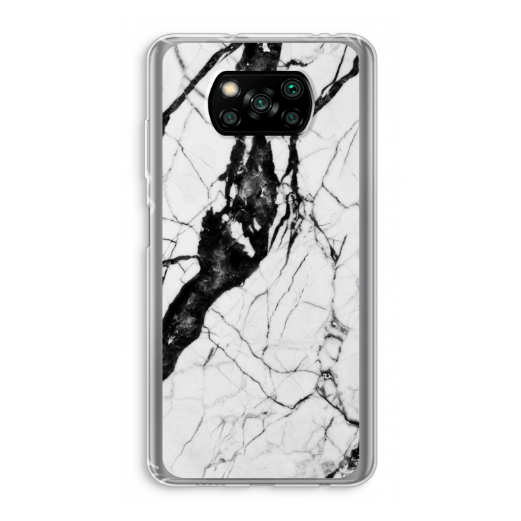 Witte marmer 2: Xiaomi Poco X3 Pro Transparant Hoesje