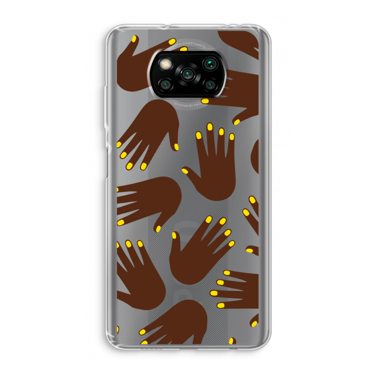 Hands dark: Xiaomi Poco X3 Pro Transparant Hoesje