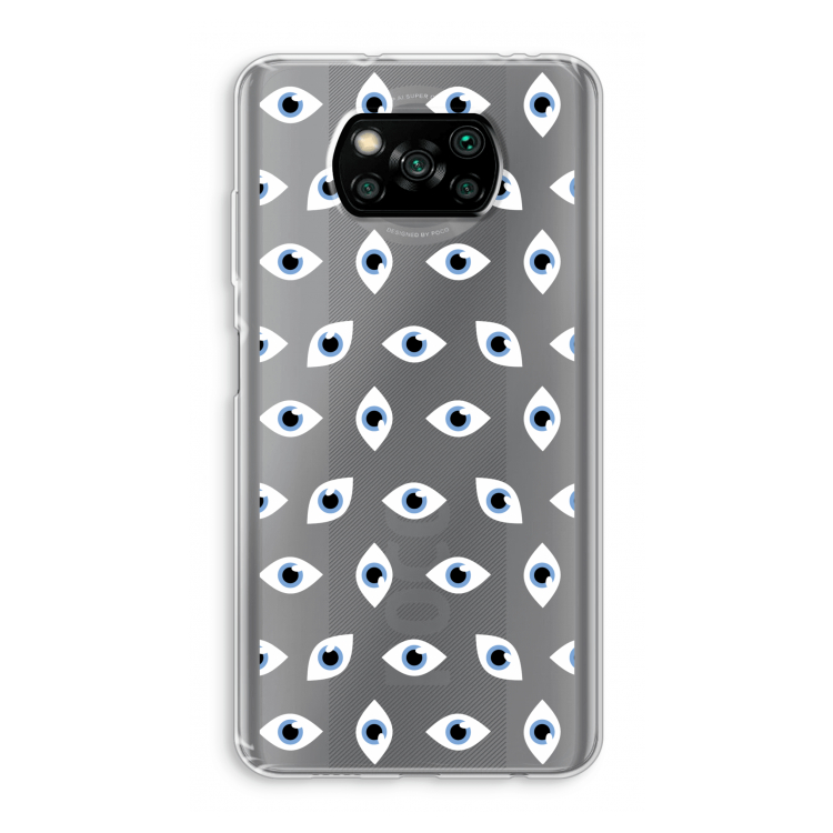 Eyes pattern: Xiaomi Poco X3 Pro Transparant Hoesje
