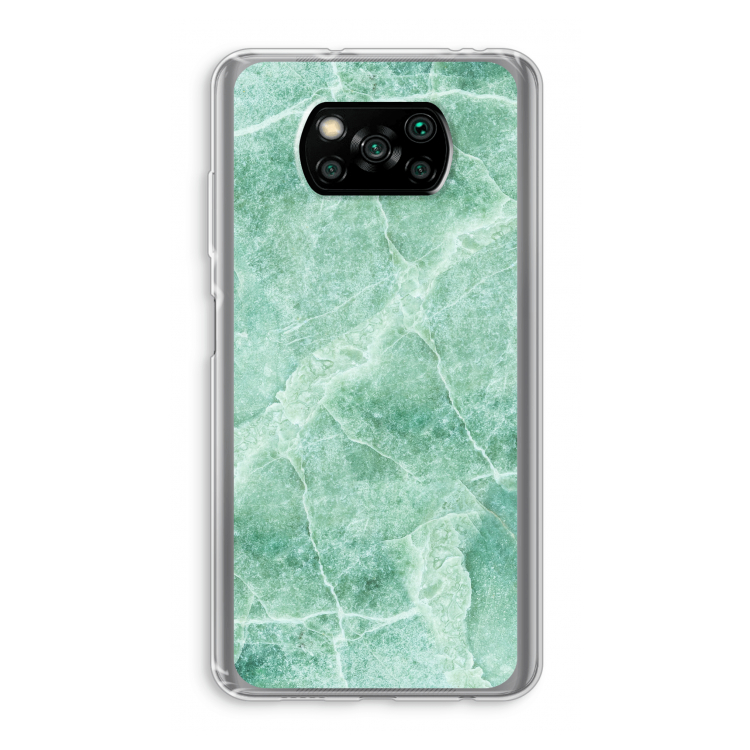 Groen marmer: Xiaomi Poco X3 Pro Transparant Hoesje
