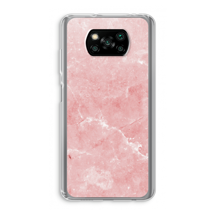 Roze marmer: Xiaomi Poco X3 Pro Transparant Hoesje