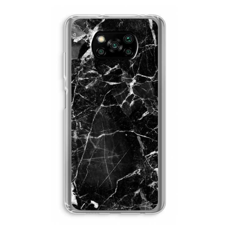 Zwart Marmer 2: Xiaomi Poco X3 Pro Transparant Hoesje