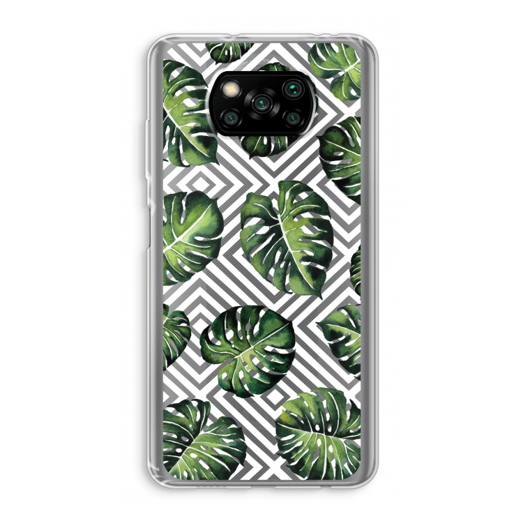 Geometrische jungle: Xiaomi Poco X3 Pro Transparant Hoesje
