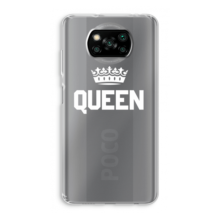 Queen zwart: Xiaomi Poco X3 Pro Transparant Hoesje