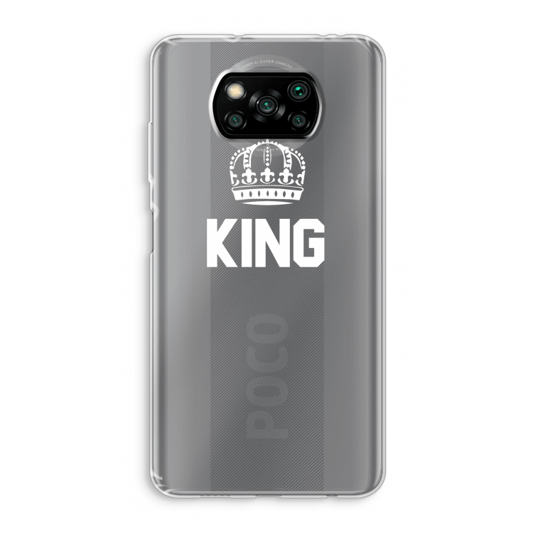 King zwart: Xiaomi Poco X3 Pro Transparant Hoesje