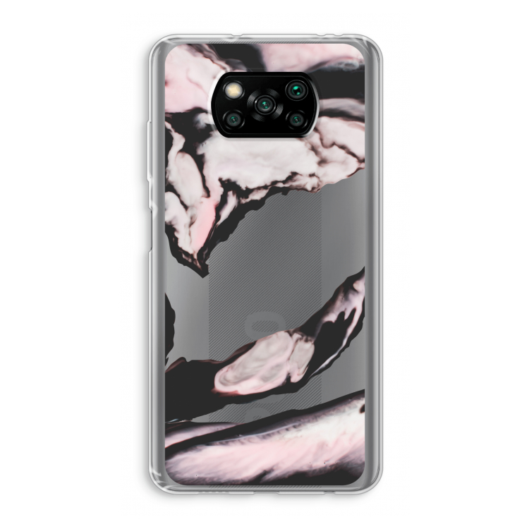 Roze stroom: Xiaomi Poco X3 Pro Transparant Hoesje