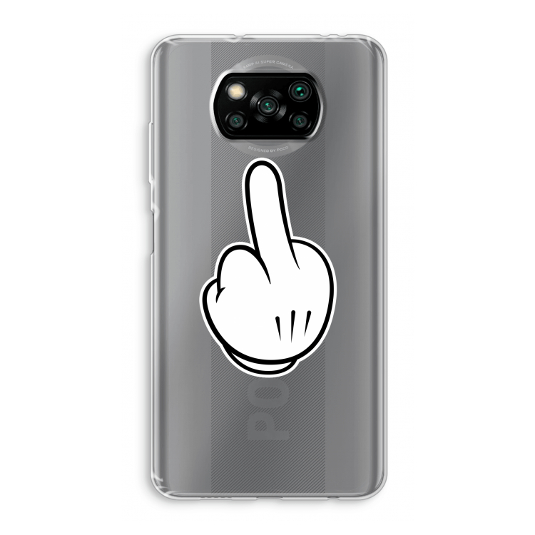 Middle finger black: Xiaomi Poco X3 Pro Transparant Hoesje