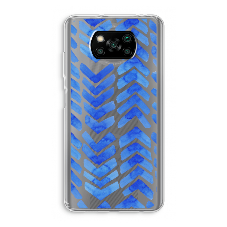 Blauwe pijlen: Xiaomi Poco X3 Pro Transparant Hoesje