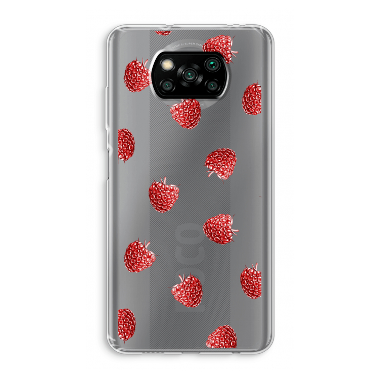 Framboosjes: Xiaomi Poco X3 Pro Transparant Hoesje