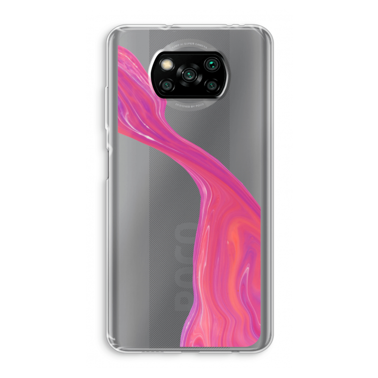 Paarse stroom: Xiaomi Poco X3 Pro Transparant Hoesje