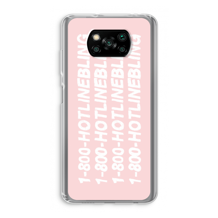 Hotline bling pink: Xiaomi Poco X3 Pro Transparant Hoesje