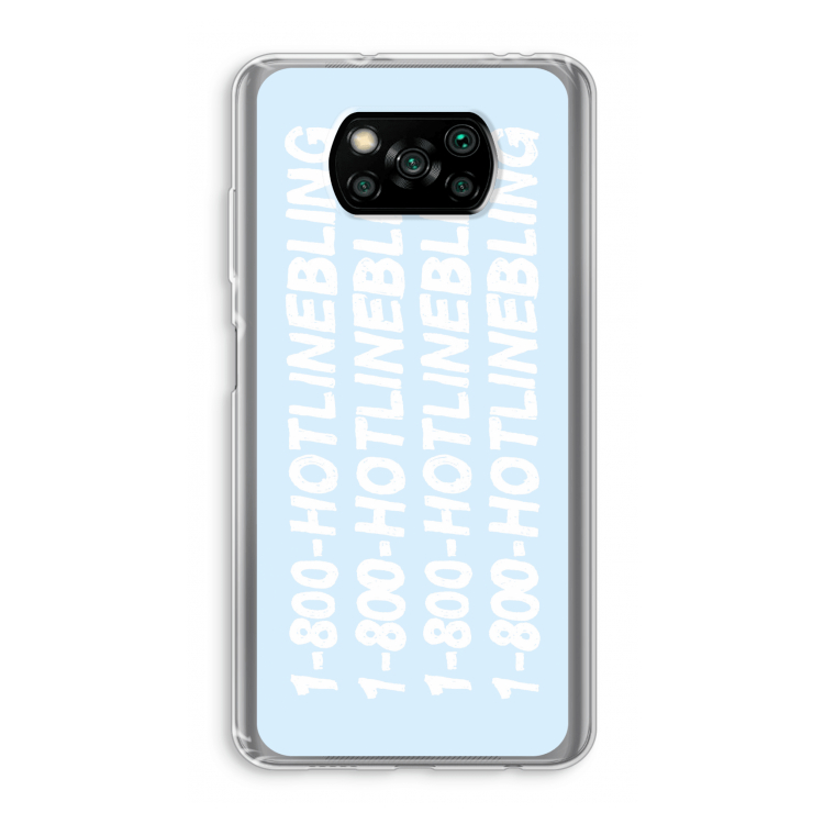 Hotline bling blue: Xiaomi Poco X3 Pro Transparant Hoesje