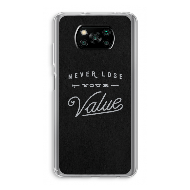 Never lose your value: Xiaomi Poco X3 Pro Transparant Hoesje