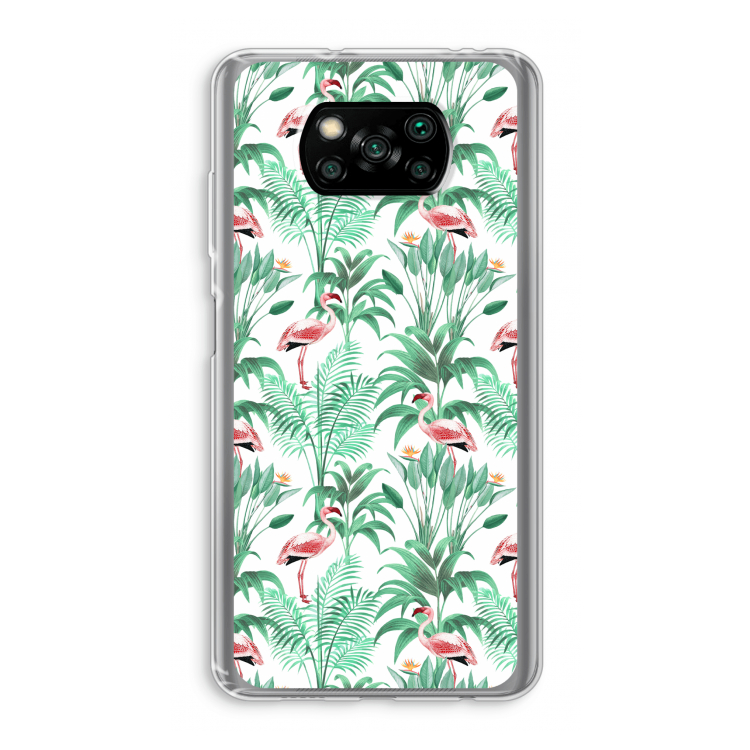 Flamingo bladeren: Xiaomi Poco X3 Pro Transparant Hoesje