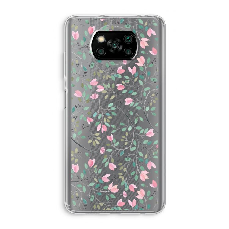 Sierlijke bloemen: Xiaomi Poco X3 Pro Transparant Hoesje