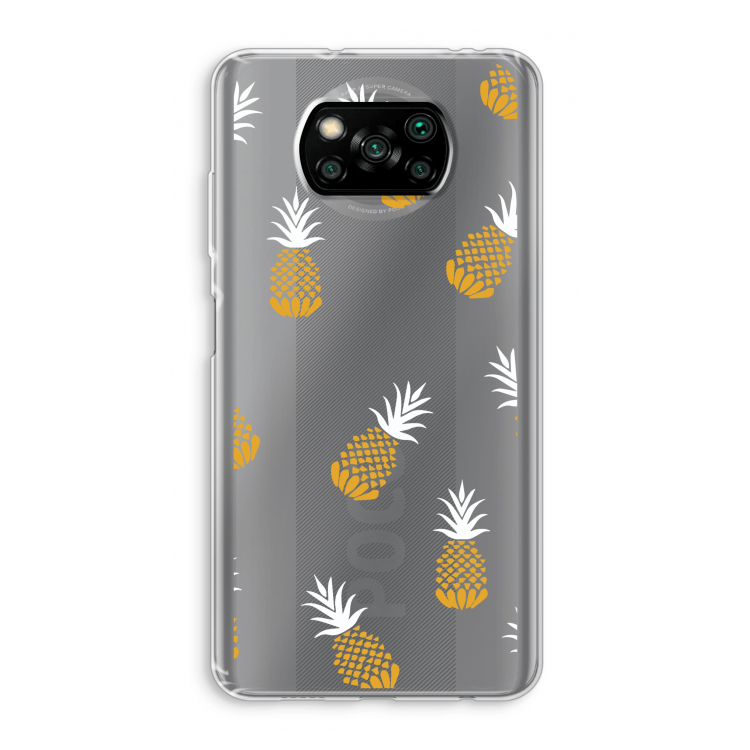 Ananasjes: Xiaomi Poco X3 Pro Transparant Hoesje