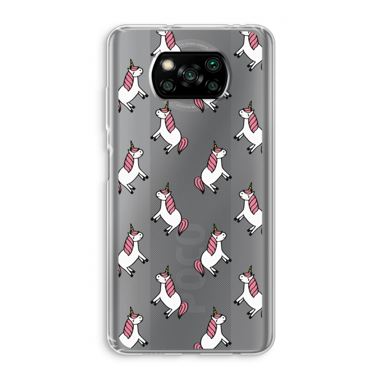 Eenhoorns overal: Xiaomi Poco X3 Pro Transparant Hoesje