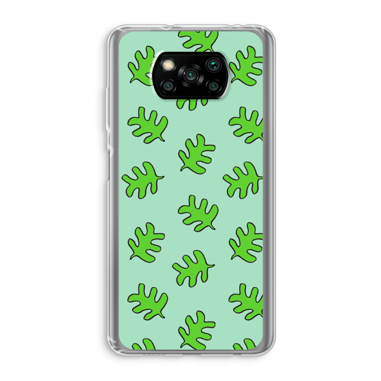 Groene blaadjes: Xiaomi Poco X3 Pro Transparant Hoesje