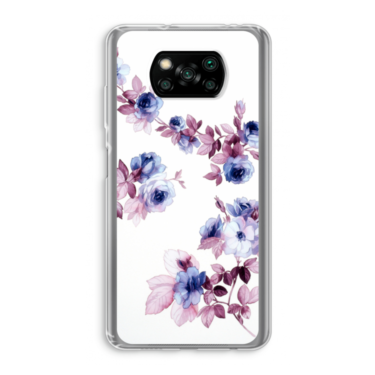 Waterverf bloemen: Xiaomi Poco X3 Pro Transparant Hoesje