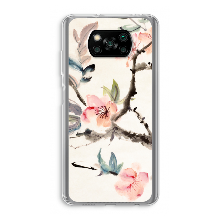 Japanse bloemen: Xiaomi Poco X3 Pro Transparant Hoesje