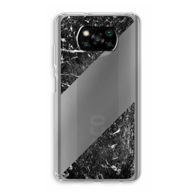 Zwart marmer: Xiaomi Poco X3 Pro Transparant Hoesje
