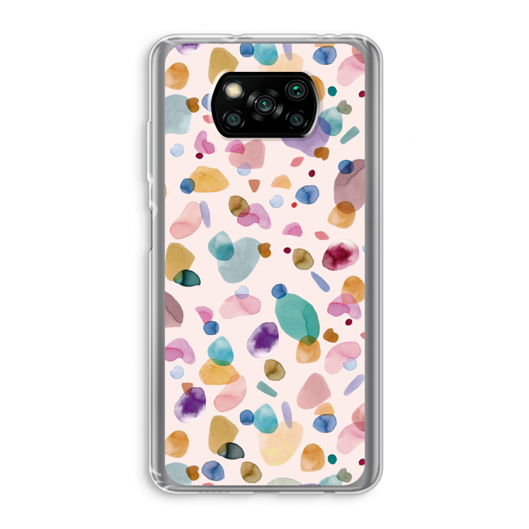 Terrazzo Memphis Pink: Xiaomi Poco X3 Pro Transparant Hoesje