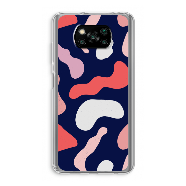Memphis Shapes Pink: Xiaomi Poco X3 Pro Transparant Hoesje