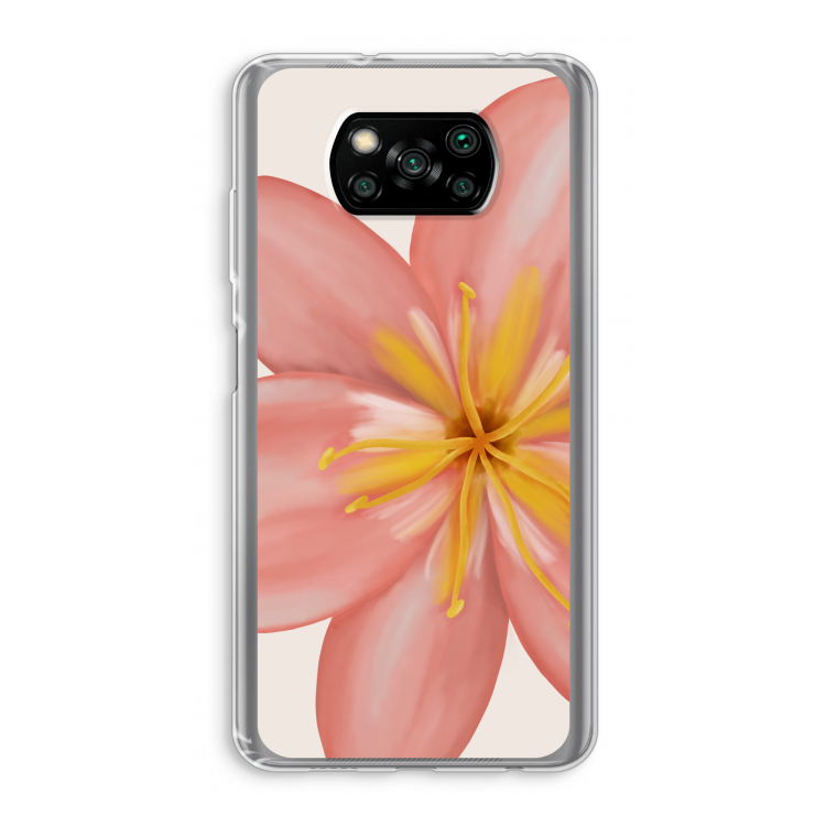Pink Ellila Flower: Xiaomi Poco X3 Pro Transparant Hoesje