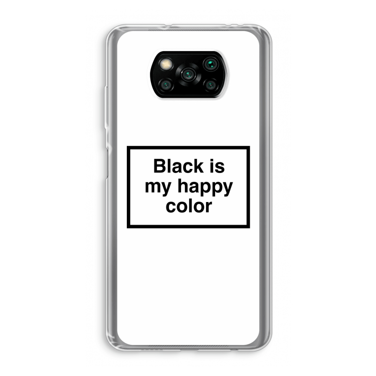 Black is my happy color: Xiaomi Poco X3 Pro Transparant Hoesje