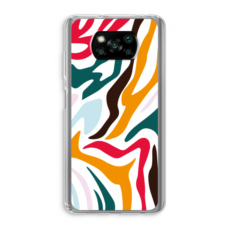 Colored Zebra: Xiaomi Poco X3 Pro Transparant Hoesje