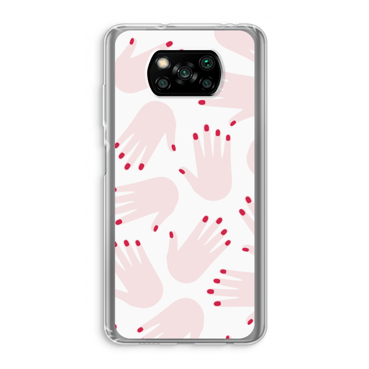 Hands pink: Xiaomi Poco X3 Pro Transparant Hoesje