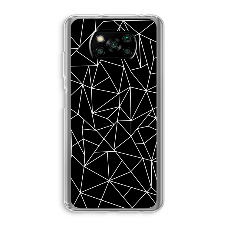 Geometrische lijnen wit: Xiaomi Poco X3 Pro Transparant Hoesje