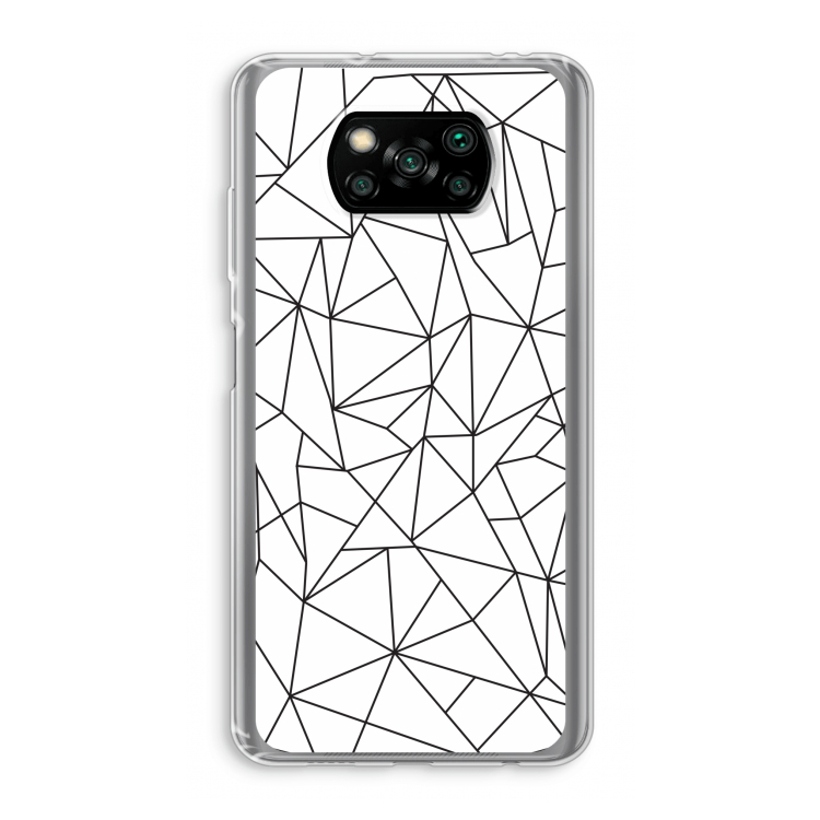 Geometrische lijnen zwart: Xiaomi Poco X3 Pro Transparant Hoesje