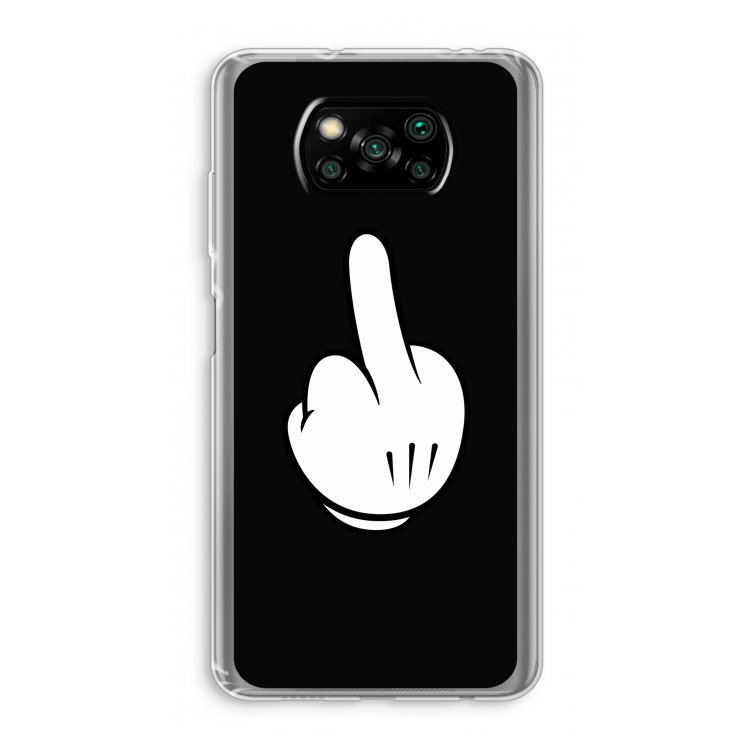 Middle finger black: Xiaomi Poco X3 Pro Transparant Hoesje