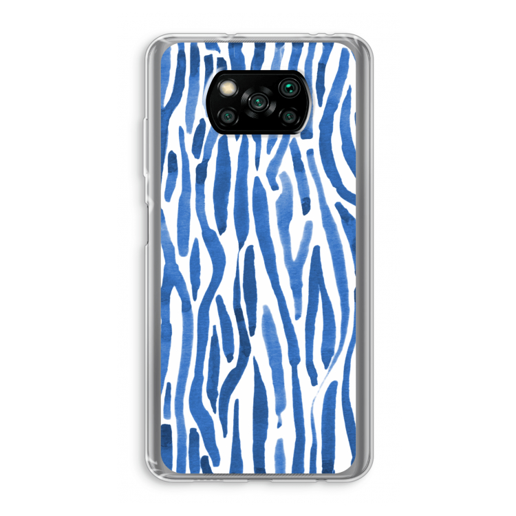Blauwe nerven: Xiaomi Poco X3 Pro Transparant Hoesje