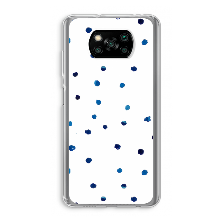 Blauwe stippen: Xiaomi Poco X3 Pro Transparant Hoesje