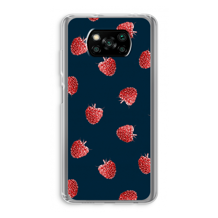 Framboosjes: Xiaomi Poco X3 Pro Transparant Hoesje