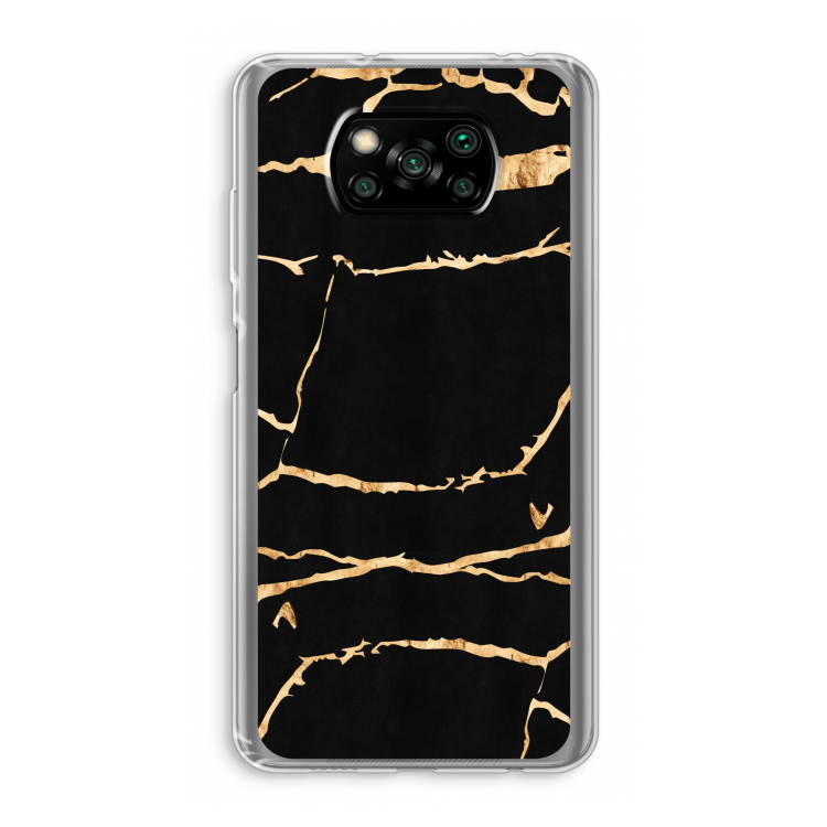Gouden marmer: Xiaomi Poco X3 Pro Transparant Hoesje