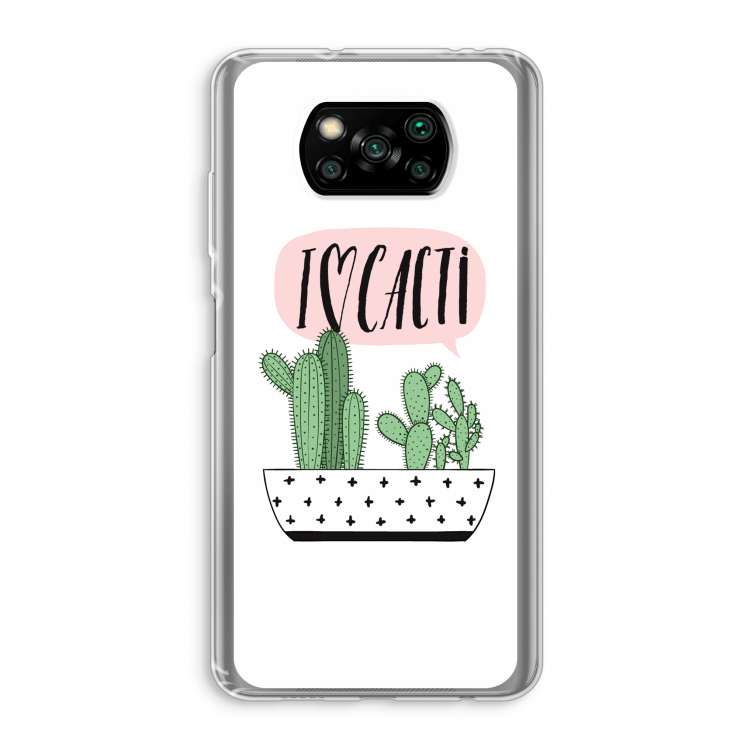 I love cacti: Xiaomi Poco X3 Pro Transparant Hoesje