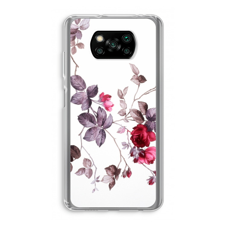 Mooie bloemen: Xiaomi Poco X3 Pro Transparant Hoesje
