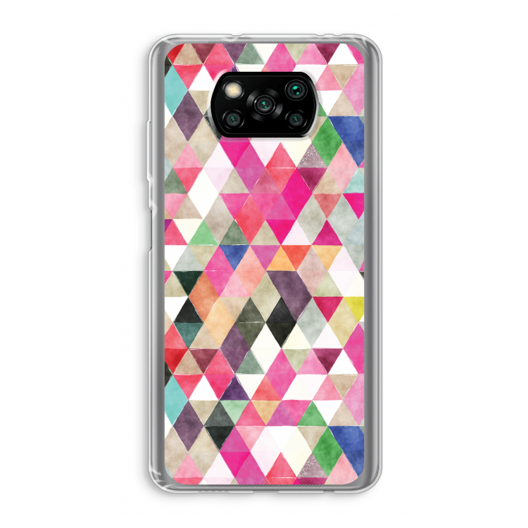 Gekleurde driehoekjes: Xiaomi Poco X3 Pro Transparant Hoesje