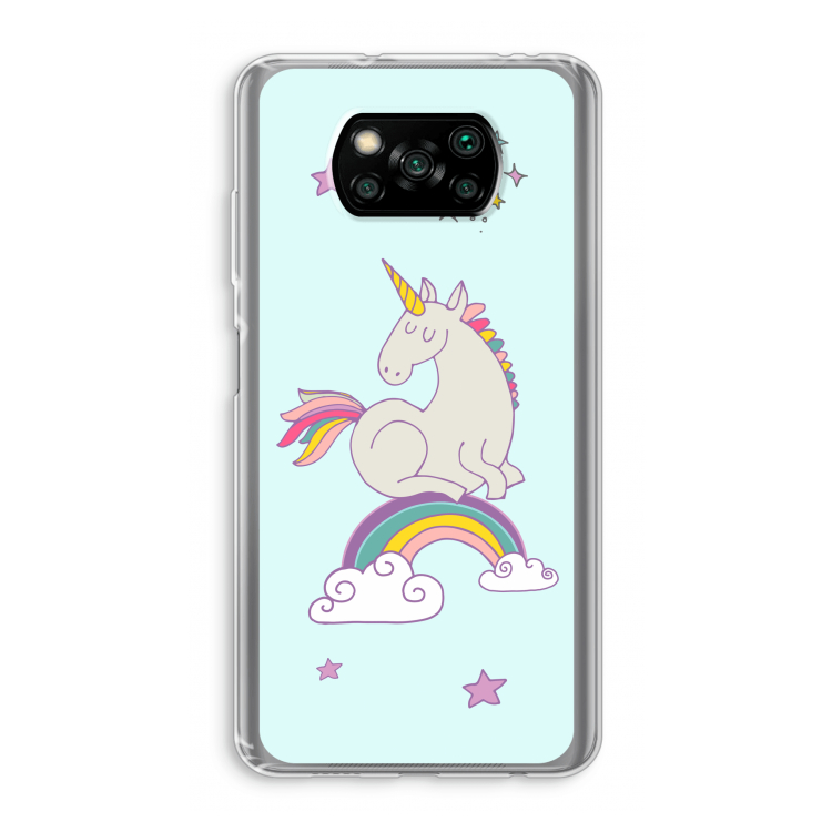 Regenboog eenhoorn: Xiaomi Poco X3 Pro Transparant Hoesje