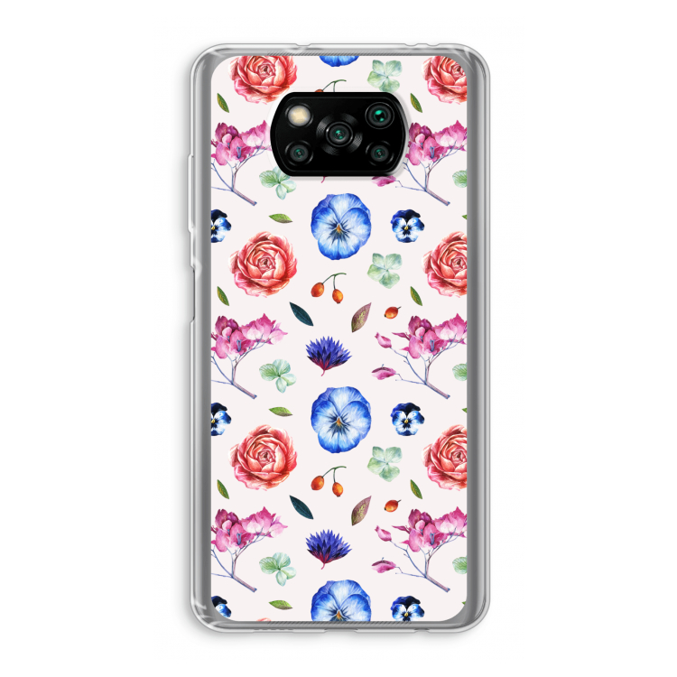 Bloemetjes: Xiaomi Poco X3 Pro Transparant Hoesje