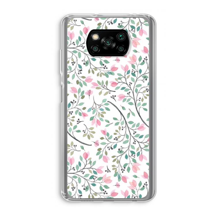 Sierlijke bloemen: Xiaomi Poco X3 Pro Transparant Hoesje