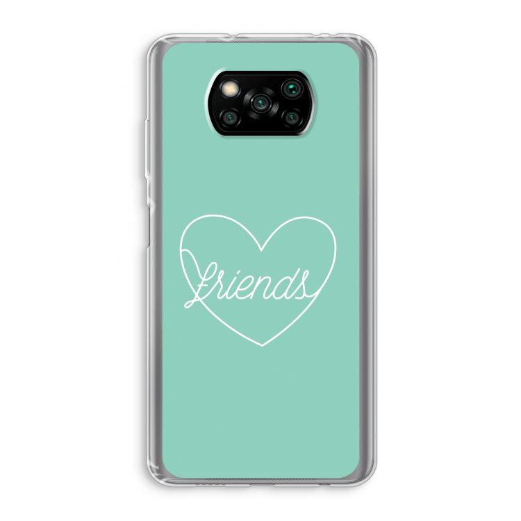 Friends heart pastel: Xiaomi Poco X3 Pro Transparant Hoesje