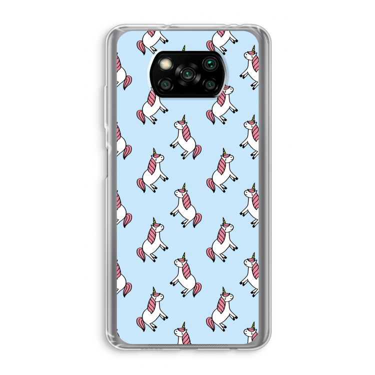 Eenhoorns overal: Xiaomi Poco X3 Pro Transparant Hoesje